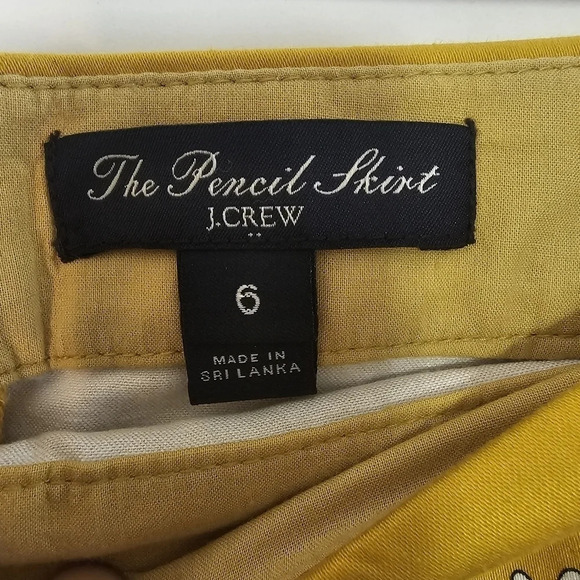 J. Crew Lisbon Scroll Yellow Print Skirt Size 6 - Picture 5 of 10